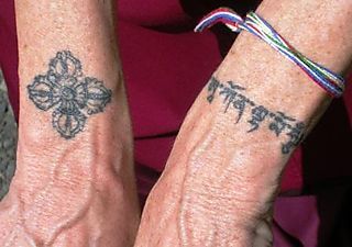 Palyul Retreat -- Dharma Tattoos -- Atara's Wrists -- WS Archive Tattoo Ideas, Buddhist Forearm Tattoo, Tibetan Style Tattoo, Tibetan Tattoo Symbols, Buddhist Tatoo, Dharma Tattoo, Tibetan Script Tattoo, Buddhist Tattoo Sleeve, Nepal Tattoo