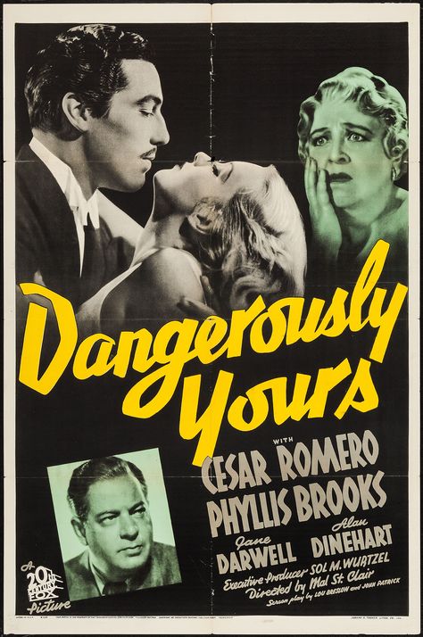 Dangerously Yours 1937, Dangerously Yours, Old Film Posters, Old Movie Posters, Old Hollywood Movies, I Love Cinema, Film Posters Vintage, Original Movie Posters, 20th Century Fox