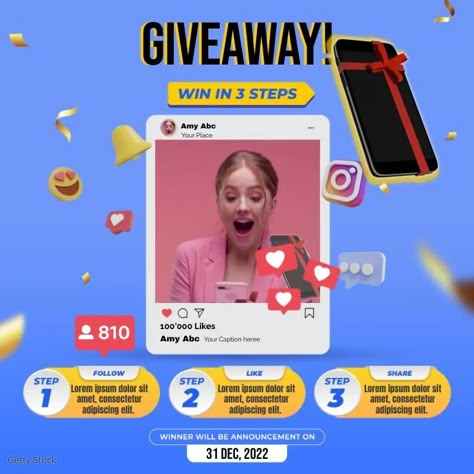 Instagram Competition Post Design, Instagram Competition Ideas, Video Competition Poster, Photo Contest Poster Design, Creative Post Ideas Social Media, Giveaway Design Ideas, Giveaway Social Media Post, Photo Contest Poster, Giveaway Post Design