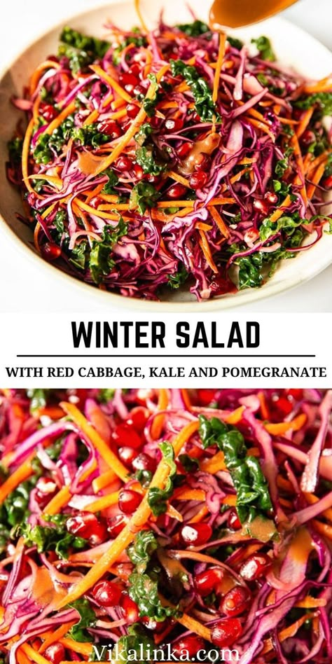 Perfect Salad Recipe, Red Cabbage Recipes, Red Cabbage Salad, Winter Salad Recipes, Cabbage Salad Recipes, Seasonal Vegetables, Kale Recipes, Slaw Recipes, Best Salad Recipes