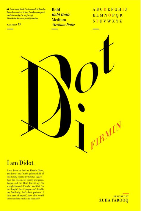 Didot Poster, Didot Typography, Typeface Poster, Typographic Poster Design, Unique Lettering, Typo Poster, Type Specimen, Page Layout Design, 타이포그래피 포스터 디자인