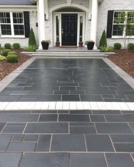 25 Modern Driveway Paver Ideas to Elevate Your Entrance Driveway Border, Paver Ideas, Driveway Pavers, Modern Driveway, Paver Driveway, Home Modern, First Impression, Driveway, Wellness Design