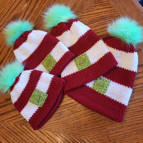 Grinch hats in all the sizes! One for everyone in the family. Be sure to order yours for the holiday season! www.warmandcozycraftcorner.ca #grinch #grinchmas #christmashats #Toque #beanie #handmade Crochet Grinch Hat, Grinch Hats, Grinch Hat, Crochet Grinch, Crochet Items, Christmas Hat, Crocheted Item, Grinch, The Family