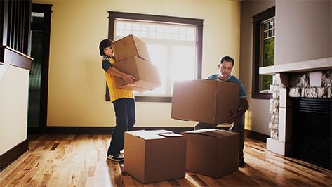 Father and son with moving boxes Free Moving Boxes, Moving Across Country, Moving Help, Planning A Move, Moving To Another State, Removal Company, Moving Boxes, Moving Tips, Packers And Movers