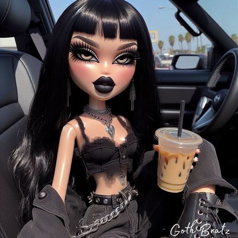 🖤⛓️⛓️🖤 #bratz #gothbratz #explorepage Goth Bratz Doll, Goth Bratz, Bratz Aesthetic, Black Bratz Doll, Women Illustration, Bratz Doll Outfits, Goth Subculture, Bratz Inspired Outfits, Romantic Goth