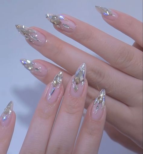 Bedazzled Nails Rhinestones, Bedazzled Nails, Nails Rhinestones, Crystal Nails, Nail Inspiration, Rhinestone Nails, Nail Design, Nails Inspiration, Design Ideas