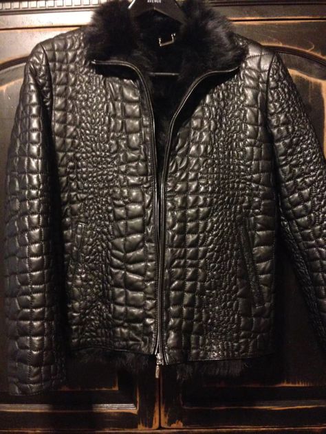 Brioni Crocodile & Fur Men's Coat. Supreme Clothing Menswear, Crocodile Jacket, Leather Couture, Leather Jacket Men Style, Mens Leather Coats, Custom Leather Jackets, Best Leather Jackets, Men's Leather Jacket, Jackets Men Fashion