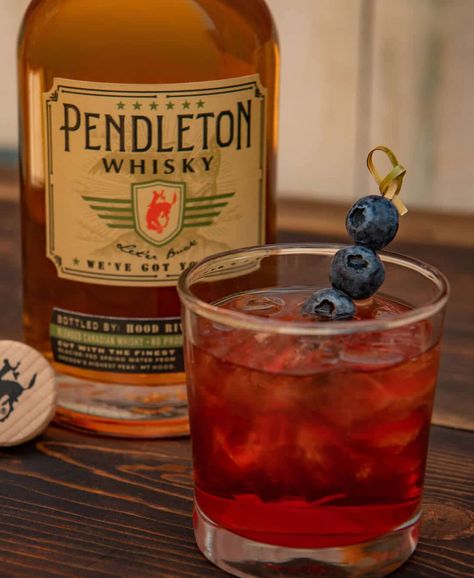 Pendleton Whiskey Cocktails, Pendleton Drinks Recipe, Pendleton Whiskey Drinks, Red White Blue Cocktail, Good Whiskey Drinks, Cinnamon Roll Turkeys, Pendleton Whiskey, Rye Whiskey Cocktail, Whiskey Drinks Recipes