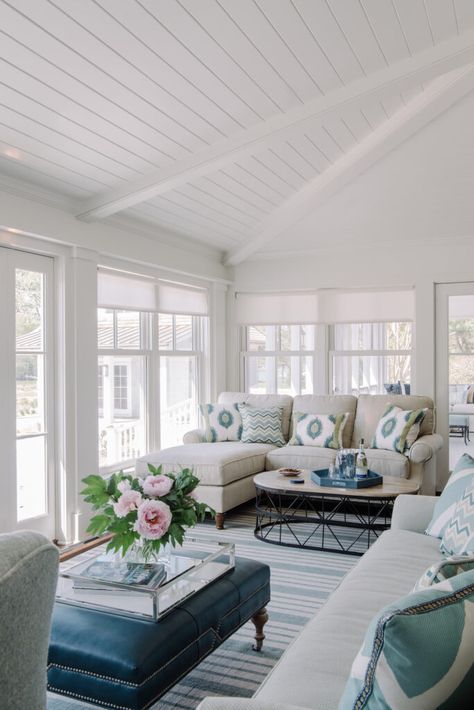 Jamie Merida, Top Designer in Sunroom Remodel, Small Sunroom, All Season Room, 4 Season Room, Four Seasons Room, Sunroom Furniture, Sunroom Addition, Beach Rental, Three Season Room