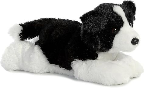 Amazon.com: Aurora® Adorable Flopsie™ Border Collie Stuffed Animal - Playful Ease - Timeless Companions - Black 12 Inches : Toys & Games Dog Soft Toy, Aurora Plush, Black And White Coat, Soft Toy Dog, Soft Toys Making, Teddy Dog, Toys Uk, Border Collie Puppies, Collie Puppies