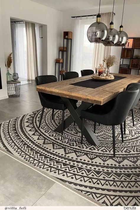 Dining Room Inspiration Modern, Modern Industrial Living Room, Industrial Decor Living Room, Industrial Living Room, Living Room Industrial, Dining Room Bench Seating, Minimalist Dining Room, Casa Country, Dinning Room Design