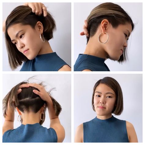 Shoulder Length Undercuts, Undercut For Women Short Hair, Shoulder Length Hair Undercut, Bob And Undercut, Undercut Thick Hair, Undercut Bob Hairstyles Women, Undercut Medium Hair, Womens Undercut Short Hair, Shaved Undercut Bob