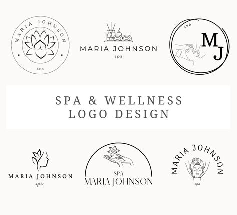 Facial Logo, Spa Manager, Wellness Logo Design, Spa Therapist, Logo Design Canva, Therapist Logo, Spa Logo, Logo Beauty, Canva Pro