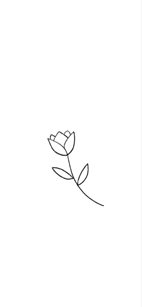 Simple Female Tattoos Ideas, Mini Flower Tattoo Simple, Easy Flower Tattoo Designs, Small Cute Drawings Easy Flowers, Small Simple Tattoos Flowers, Tulip Simple Tattoo, Basic Tattoo Designs For Beginners, Tiny Flower Drawing Simple, Simple Outline Tattoos For Women