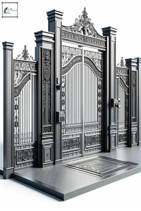 Modern Iron Gate Designs, Main Gate Ideas, Iron Main Gate, Main Gate Designs, Modern Gate Design, Iron Main Gate Design, Gate Design Modern, Gate Design Ideas, Main Gates