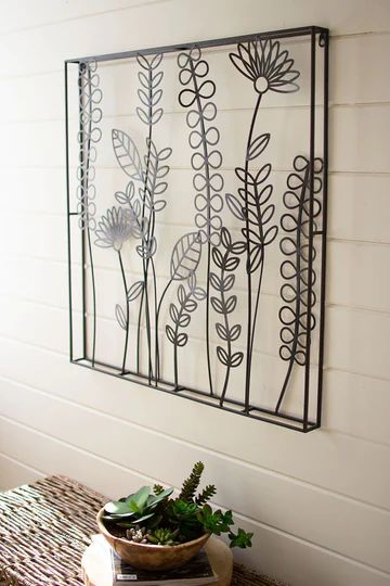 Wire Art Wall Decor, Wire Wall Decor, Rustic Towel Rack, Fern Wall Art, Plant Room, Art Wire, Mural Ideas, Keyhole Hanger, Square Wall Art