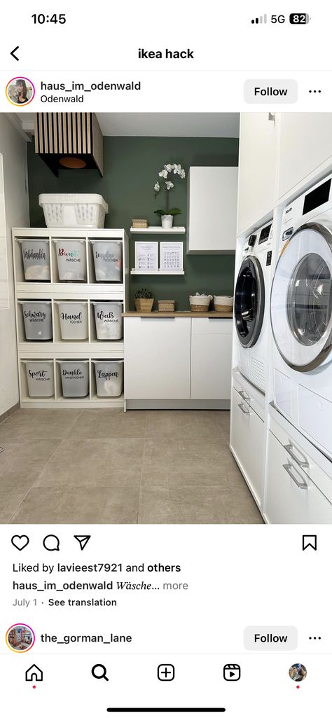 Small Laundry Room Hacks, Aesthetic Laundry Basket, Small Laundry Room Design Ideas, Aesthetic Laundry, Small Laundry Room Design, Laundry Room Makeover Ideas, Room Inspiration Aesthetic, Ikea Laundry Room, Laundry Room Design Ideas