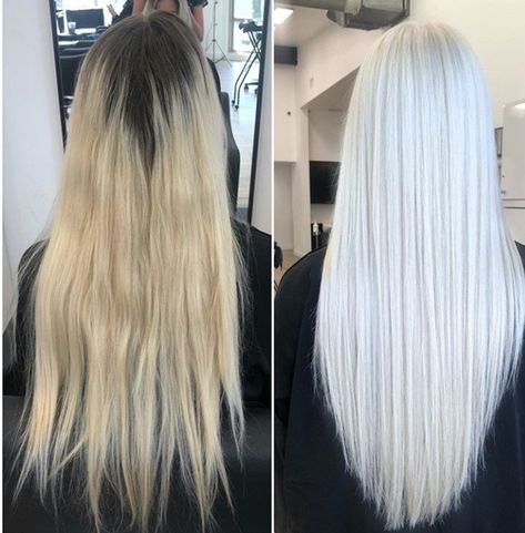 White Hair With Dark Roots, White Hair Dark Roots, Ice Blonde Hair, Perfect Blonde Hair, Bright Blonde Hair, Icy Blonde Hair, White Hair Color, White Blonde Hair, Light Blonde Hair