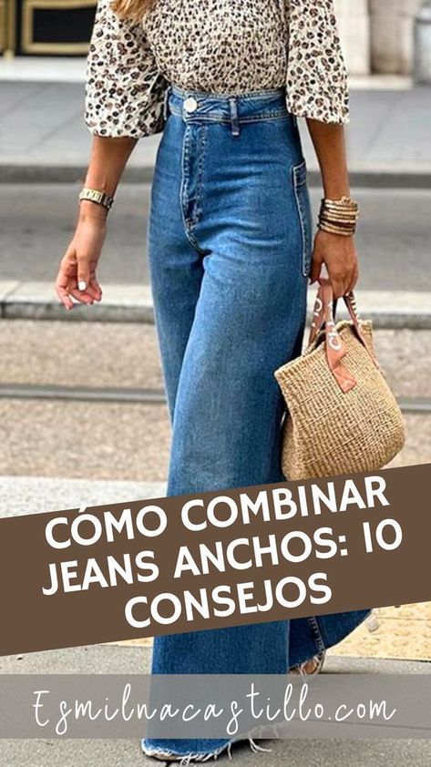 ¡Jeans anchos, el must de la temporada! 🌟👖 Encuentra 10 ideas geniales para lucir espectacular con tus jeans favoritos. Desde looks casuales hasta elegantes, tenemos todo lo que necesitas. 😎👢 #Trendy #FashionTips #StreetStyle #LookDelDía Palazzo Jeans Outfit, High Waist Outfit, Outfit Trip, Leg Outfit, Midi Skirt Outfit Winter, Umgestaltete Shirts, Wide Leg Outfit, High Waisted Jeans Outfit, Outfit Pantalon