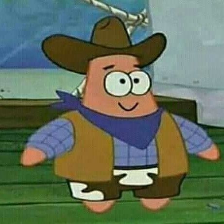 Cowboy Patrick, Patrick Starfish, Spongebob Quotes, The Barbie Movie, Patrick Star, Barbie Movie, Artist Drawing, Awesome Things, Reaction Meme