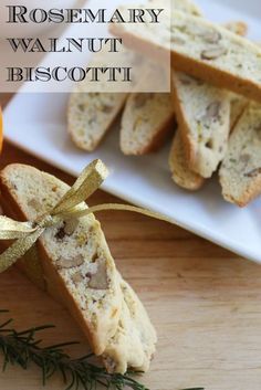 Try My New Rosemary Walnut Biscotti Recipe! | Catch My Party Walnut Biscotti Recipe, Savory Biscotti, Baking Savory, Walnut Biscotti, Christmas Platters, Homemade Biscotti, Savoury Crackers, Savoury Biscuits, Walnut Recipes