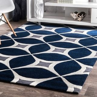 Carson Carrington Braedstrup Handmade Navy Area Rug (9' 6" x 13' 6" - navy), Blue Blue Gray Area Rug, Blue Living Room Decor, Grey And White Rug, Modern Kilim, Blue Living Room, Navy Rug, Navy Area Rug, Living Room Grey, Handmade Area Rugs