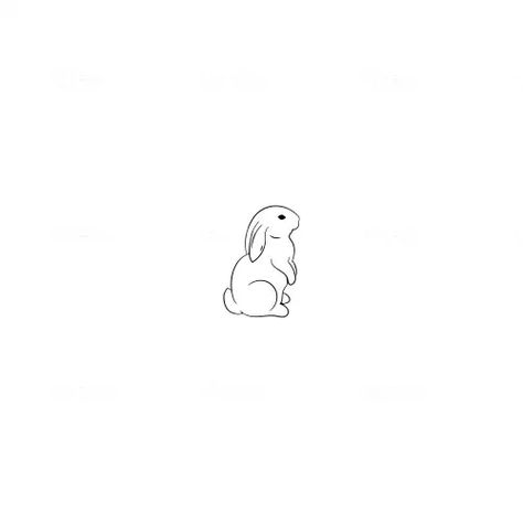 Animal Tattoos Minimalist, Animal Tiny Tattoo, Mini Tattoos Animals, Minimalistic Bunny Tattoo, Line Art Tattoos Animals, Minimalist Tattoo Animals, Soft Bunny Tattoo, Cute Tiny Animal Tattoos, Small Tattoo Ideas Animals