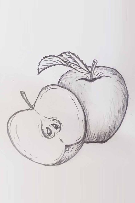 How to draw an apple very easy step by step Apple Tutorial Drawing, Drawing Apple Pencil, Apple Of My Eye Drawing, Easy Drawings Tutorial Step By Step, Apple Line Drawing, Apple Sketch Pencil, How To Draw Apple, How To Draw An Apple, Apple Drawing Simple