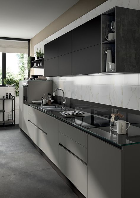 Modular Kitchen Cabinets Colour Combinations, Modern Kitchen Colours, Kitchen Cabinets Color Combination, Kitchen Colour Combination, Modular Kitchen Cabinets, �Серая Кухня, Grey Kitchen Designs, Simple Kitchen Design, Kitchen Design Color