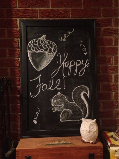 Squirrel Chalkboard Art, Fall Chalkboard Art, Fall Chalkboard, Chalkboard Printables, Chalkboard Lettering, Chalkboard Ideas, Chalk Painting, Coffee Signs, Chalkboard Art