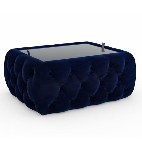 Coffee Table Black, Velvet Ottoman, Ottoman Coffee, Living Essentials, Navy Velvet, Ottoman Coffee Table, Bedding Stores, Coffee Table With Storage, Blue Velvet