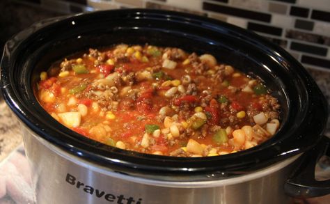 Mexican Goulash – Homemaking Jewels Mexican Goulash, Goulash Slow Cooker, Best Taco Soup, Taco Season, Can Tomatoes, Can Corn, Toasted Baguette, Easy Taco Soup, Can Black Beans