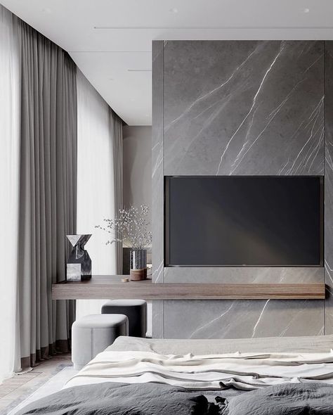 Dark Bedroom Walls, Modern Hotel Room, Hotel Room Interior, Black Bedroom Design, Luxe Bedroom, Luxury Room Bedroom, Bedroom Interior Design Luxury, Tv Room Design, Modern Bedroom Interior