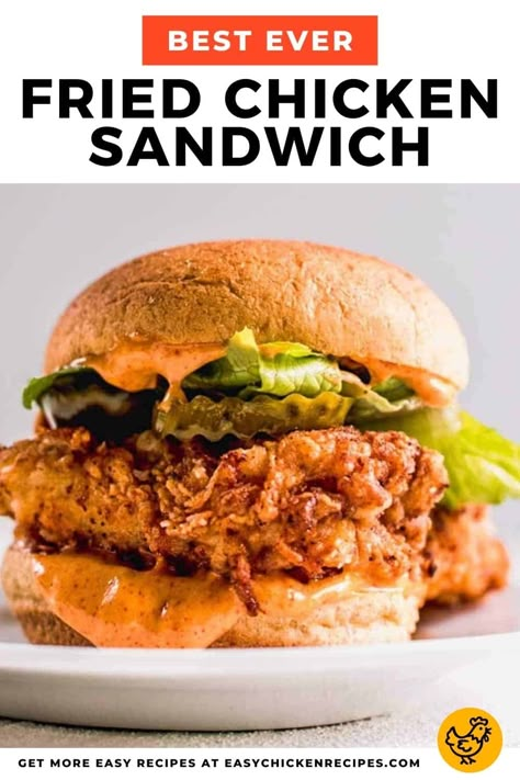 Best Fried Chicken Sandwich, Crispy Fried Chicken Sandwich, Chicken Breast Sandwich Recipes, Chicken Sandwich Sauce, Fried Chicken Sandwich Recipe, Juicy Fried Chicken, Chicken Breast Sandwich, Healthy Fried Chicken, Fried Chicken Sandwiches