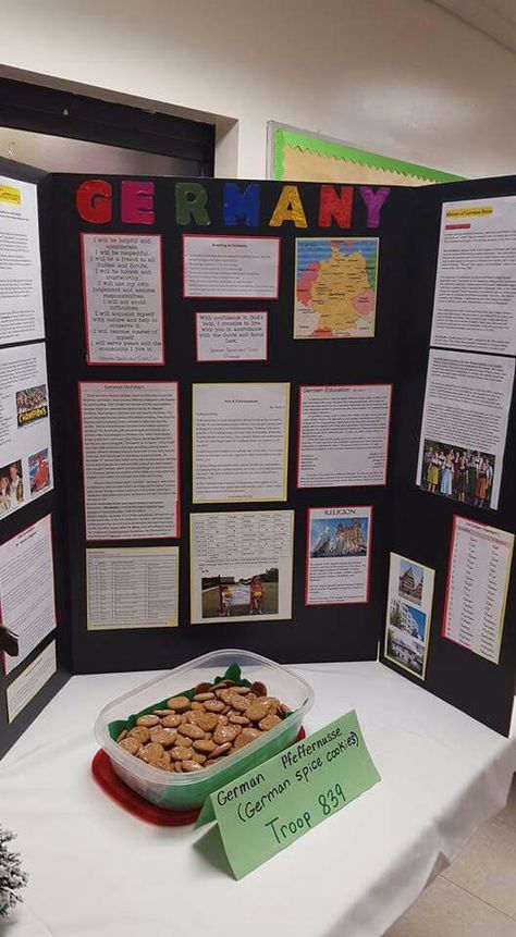 Germany Swaps Girl Scouts, World Thinking Day Germany, Germany School Project, Germany World Thinking Day, Cadette Girl Scout Badges, Multicultural Night, Germany For Kids, 8th Grade English, Greece Girl