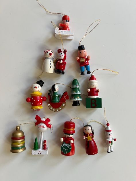 Vintage Wooden Ornament Set for Sale 13 Vintage Wooden Ornaments Vintage Christmas Decor Vintage Wood Ornaments, Vintage Wooden Christmas Ornaments, Wooden Christmas Tree Ornaments, Wooden Christmas Tree, Ornaments Vintage, Vintage Christmas Decor, Vintage Baby Clothes, Wooden Christmas Ornaments, Wardrobe Pieces