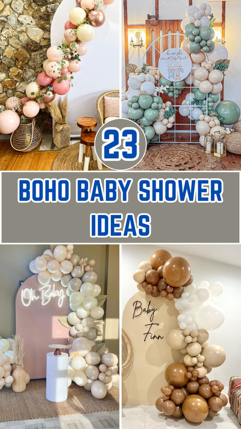 Discover 23 beautiful boho baby shower ideas that bring a touch of elegance and whimsy to your special day. From earthy tones and chic decor to playful themes and creative details, these ideas are perfect for creating a memorable celebration. Whether you're going for a rustic vibe or a modern bohemian look, these simple yet stunning ideas will inspire you to plan the perfect shower! Native American Baby Shower Ideas, Boho Baby Boy Shower Ideas, Baby Shower Rainbow Theme, Boho Baby Shower Ideas, Boho Baby Shower Decorations, Themed Baby Shower Ideas, Boho Baby Boy, Bohemian Baby Shower, Rustic Baby Shower