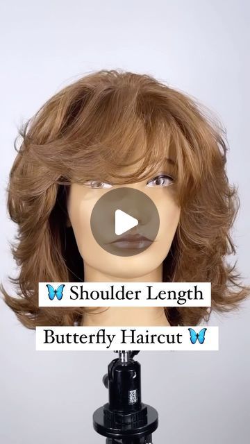 Short Haircut In Layers, Butterfly Effect Haircut, Short Layer Medium Length Hair, Butterfly Layer Hair, Butterfly Haircut Medium Diy, Short Hair Butterfly Haircut, Wispy Layers Medium Hair, Butterfly Haircut On Medium Length Hair, Butterfly Bangs Short Hair