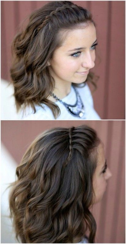 Waterfall Headband Short Braided Hairstyle, Braid Tutorials, Half Updo Hairstyles, Chasing Waterfalls, Waterfall Braid, Short Braids, Half Updo, Peinados Fáciles Para Cabello Corto, Beautiful Hairstyles