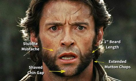 Wolverine Beard, Chopped Haircut, Mutton Chops Beard, Drawing Shading, Mutton Chops, Hugh Jackman Wolverine, Wolverine Hugh Jackman, Hunting Decor, Logan Wolverine