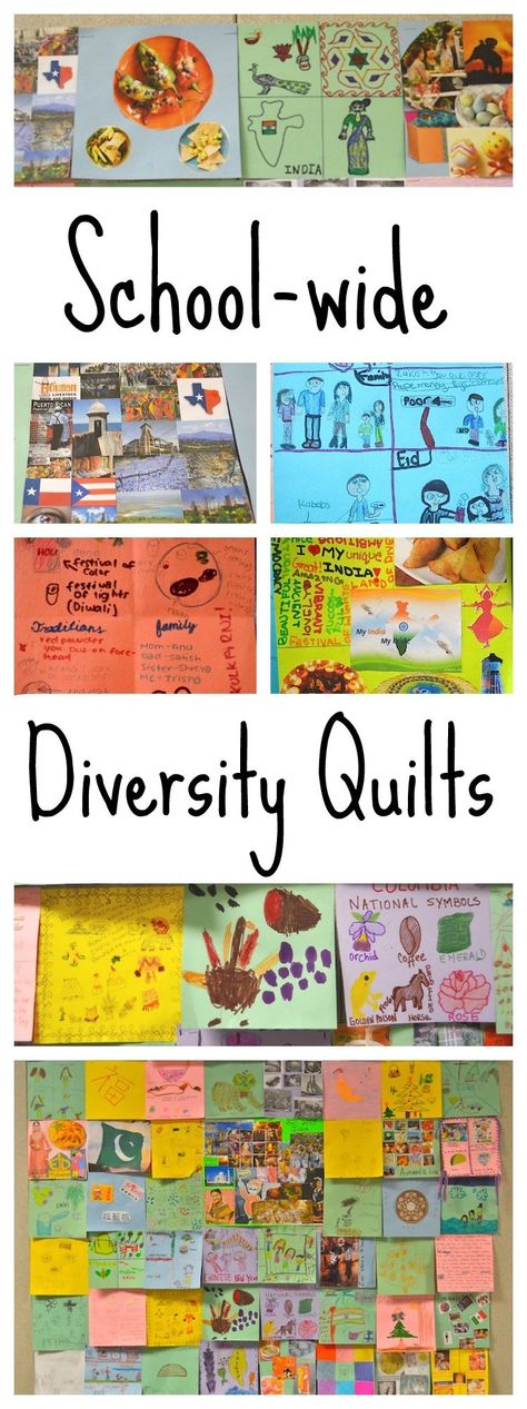 Diversity Quilts for International Week Kids- Kid World Citizen Multi Cultural Night At School, Cultural Diversity Activities Preschool, Multicultural Night At School Ideas, International Day At School Ideas, Cultural Day At School Ideas, Cultural Diversity Activities, Diverse Classroom, Multicultural Night, Multicultural Festival