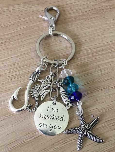 #etsy shop: Nautical Sea Hooked On You Keychain Beach Seahorse Starfish Crystal Keyring Keychain Bag Jewelry Accessory charm Interior Car Decor, Crystal Keyring, Keyring Ideas, Crystal Car Charms, Nautical Birthday Party, Car Jewelry, Car Mirror Charm, Bling Car, Nautical Birthday