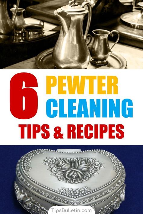 Discover the secrets for how to clean pewter. You can clean your pewter jewelry, plates, and tray using inexpensive products in your home. Learn how to use vinegar to create a DIY pewter polish and keep your pewter looking beautiful. #pewter #cleanpewter #pewterpolish #pewterjewelry How To Clean Pewter, Cleaning Silver, Clean Baking Pans, Deep Cleaning Hacks, Cleaning Diy, Clean Jewelry, Cleaning Painted Walls, Pewter Jewelry, How Do You Clean