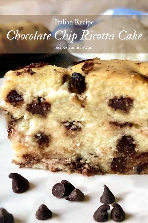 Ricotta Chocolate, Ricotta Cake Recipes, Recipes From Italy, Italian Chocolate, Ricotta Cake, Italian Cake, Chocolate Chip Cake, Breakfast Sweets, Homemade Spices