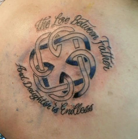 Father and daughter celtic knot                                                                                                                                                                                 More Celtic Father Daughter Tattoo, Dad Memorial Tattoo Daughters, Matching Father Daughter Tattoos, Father Daughter Celtic Knot, Father Daughter Tattoos Meaningful, Daughter And Father Tattoo, Dad Daughter Tattoo, Dad Memorial Tattoo, Celtic Tattoos For Men