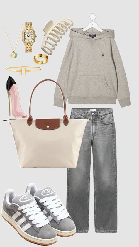 #outfitinspo #beauty #polo #raulphlauren #oldmoney #movies #books #longchamp #perfume #cartier #tiffanyandco Adidas, Grey, Sneakers, Beauty