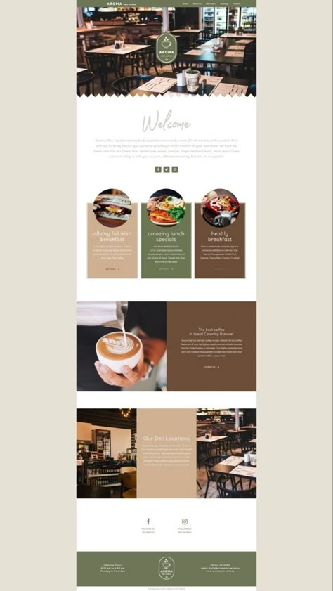 Website Design For Coffee Shop, Eye Catching Website Design, Retail Website Design Inspiration, Country Website Design, Fall Website Design, Website Design Coffee Shop, Cafe Website Design Layout, Website Menu Design Ideas, Fancy Website Design