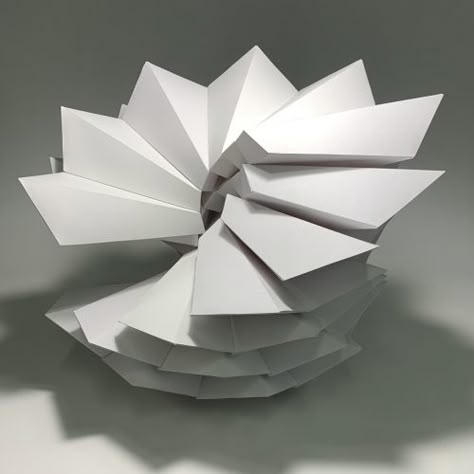 Origami Architecture Concept, Paper Folding Designs, Paper Model Architecture, Architecture Origami, Folding Architecture, Staircase Art, Origami Architecture, Geometric Origami, Paper Architecture