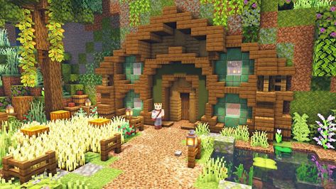 Minecraft Hobbit Hole, Minecraft Jungle House, Minecraft Cave House, Casa Do Hobbit, Casa Hobbit, Minecraft Farm, Minecraft Cottage, Easy Minecraft Houses, Minecraft House Tutorials