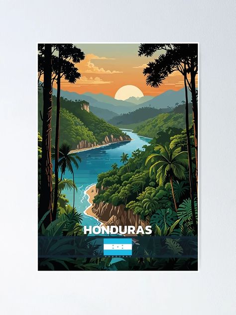 "Honduras Travel " Poster for Sale by Thistle-TShop | Redbubble Honduras Travel, Travel Poster, Honduras, Travel Posters, Sale Poster, Highlights, Wonder, For Sale, Travel